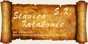 Slavica Kalaković vizit kartica